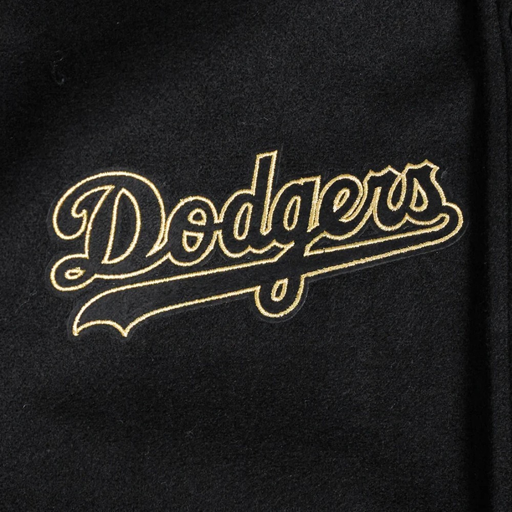 Men’s Black Wool Leather Retro Classic LA Dodgers Letterman Varsity Jacket