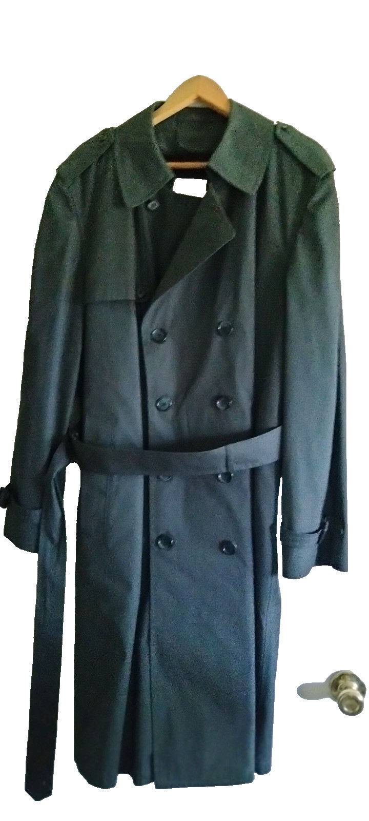 London Fog Double Breasted MainCoats TrenchCoat-Dark Grey-Zipper Lining-44R
