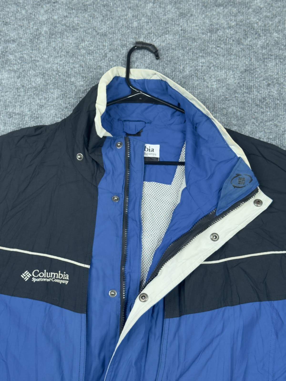 Columbia CORE Interchange Jacket Men’s XL Blue Black Vintage Style Ski Shell