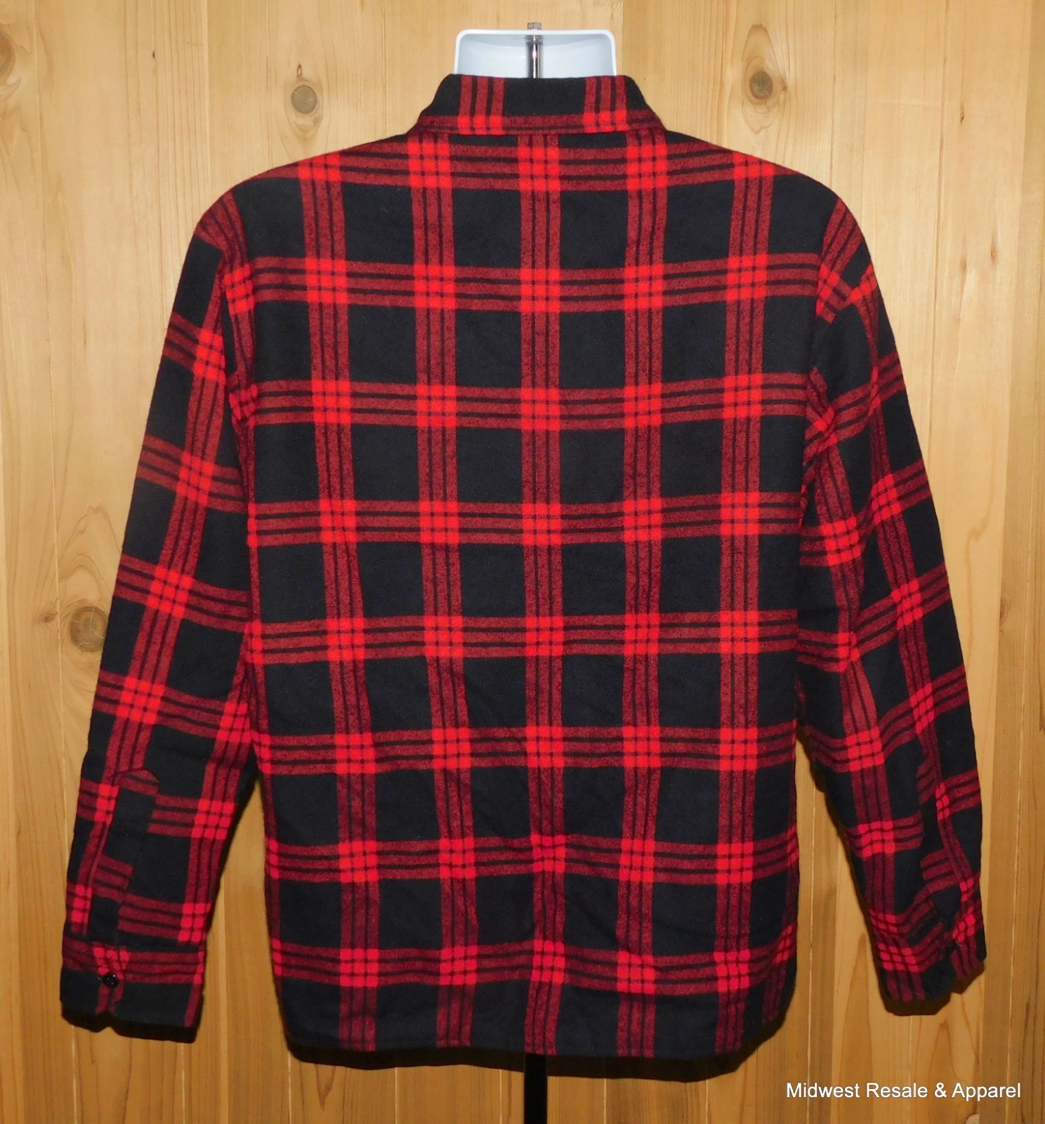Mens Oakton Quilted Lined Flannel Shacket Red Black Buffalo Plaid Shacket Size L