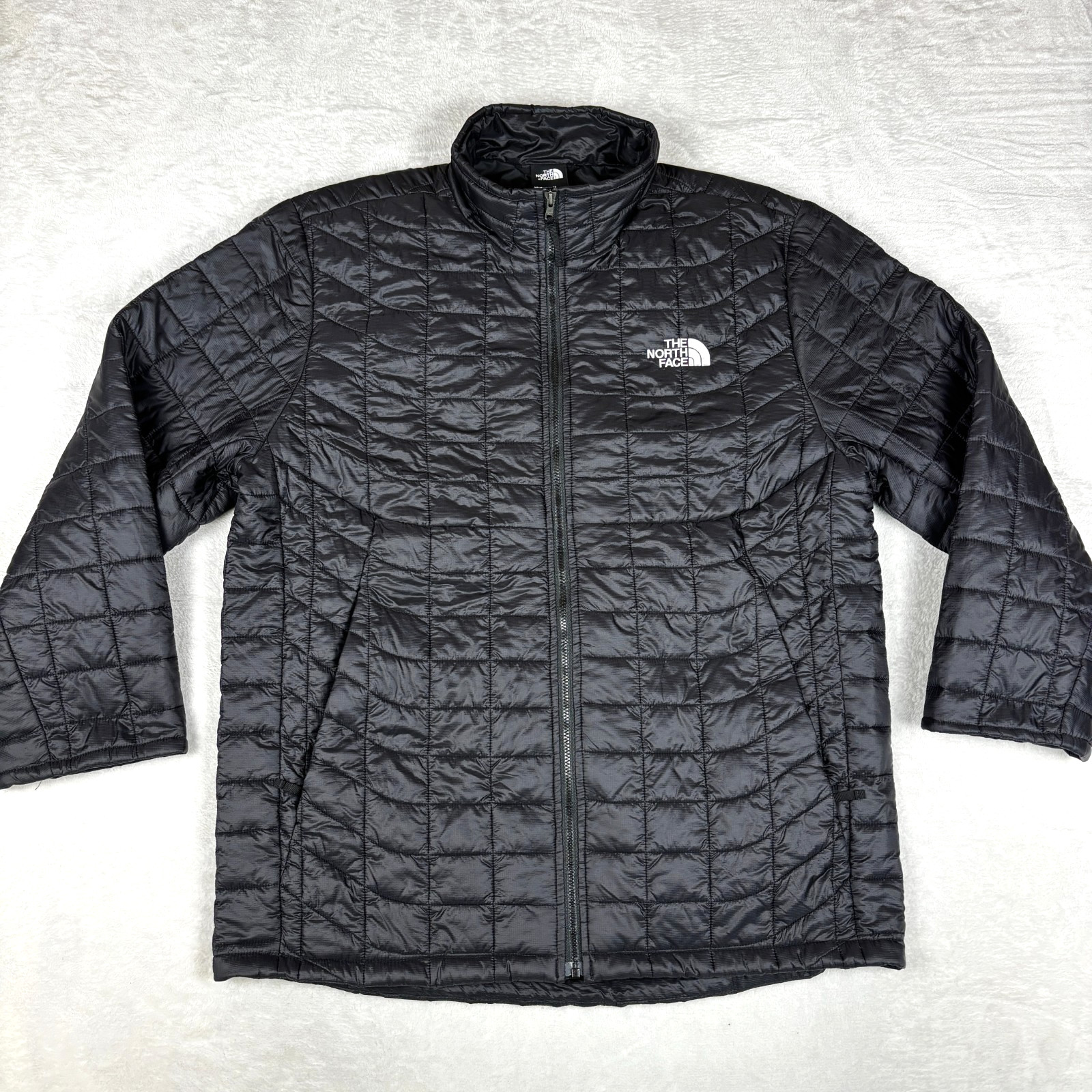 North Face Thermoball Eco Puffer Jacket Mens M Black Liner Full Zip Quilted