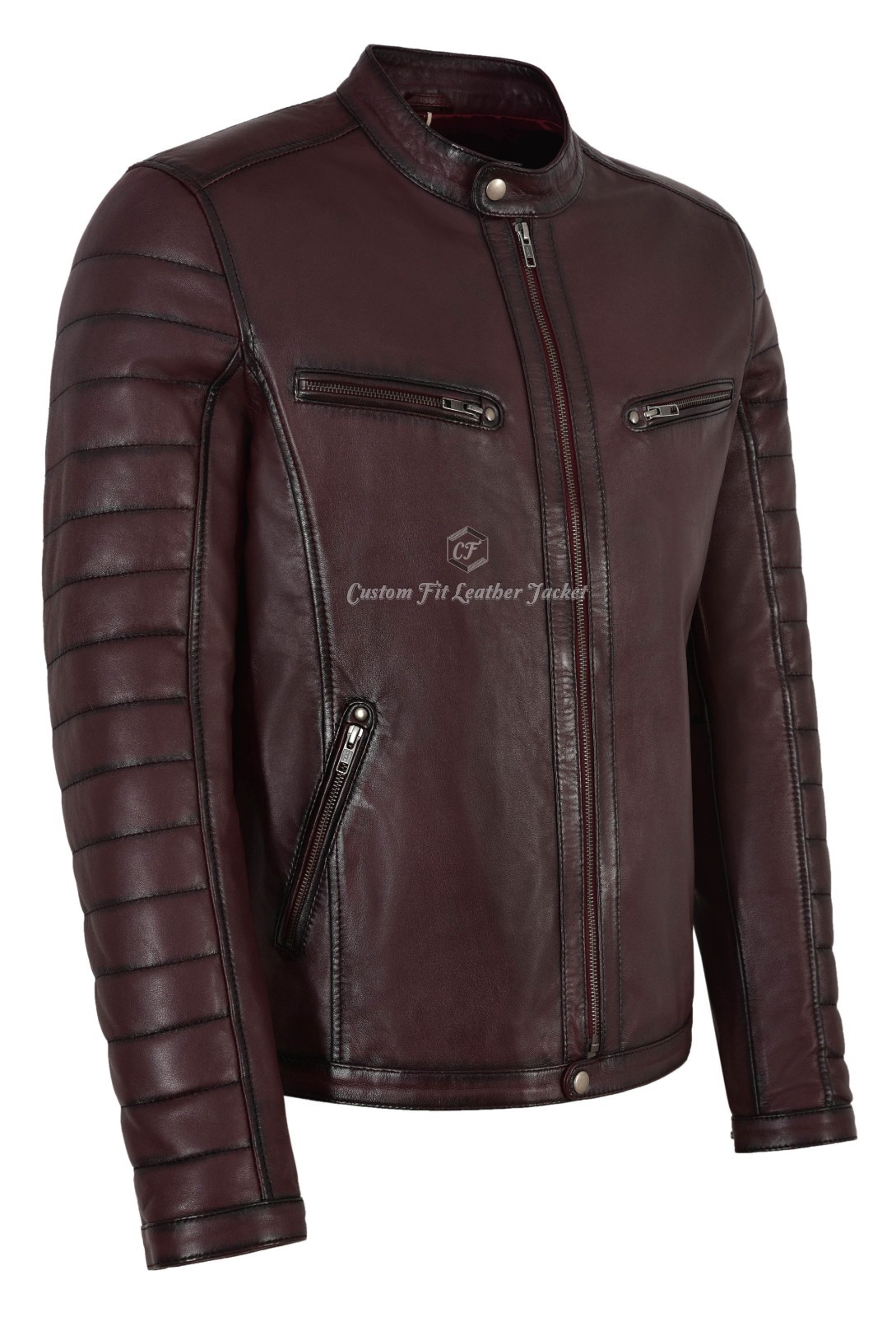 Men’s Real Leather Jacket Cherry 100% Lambskin Casual Fashion biker style 4232