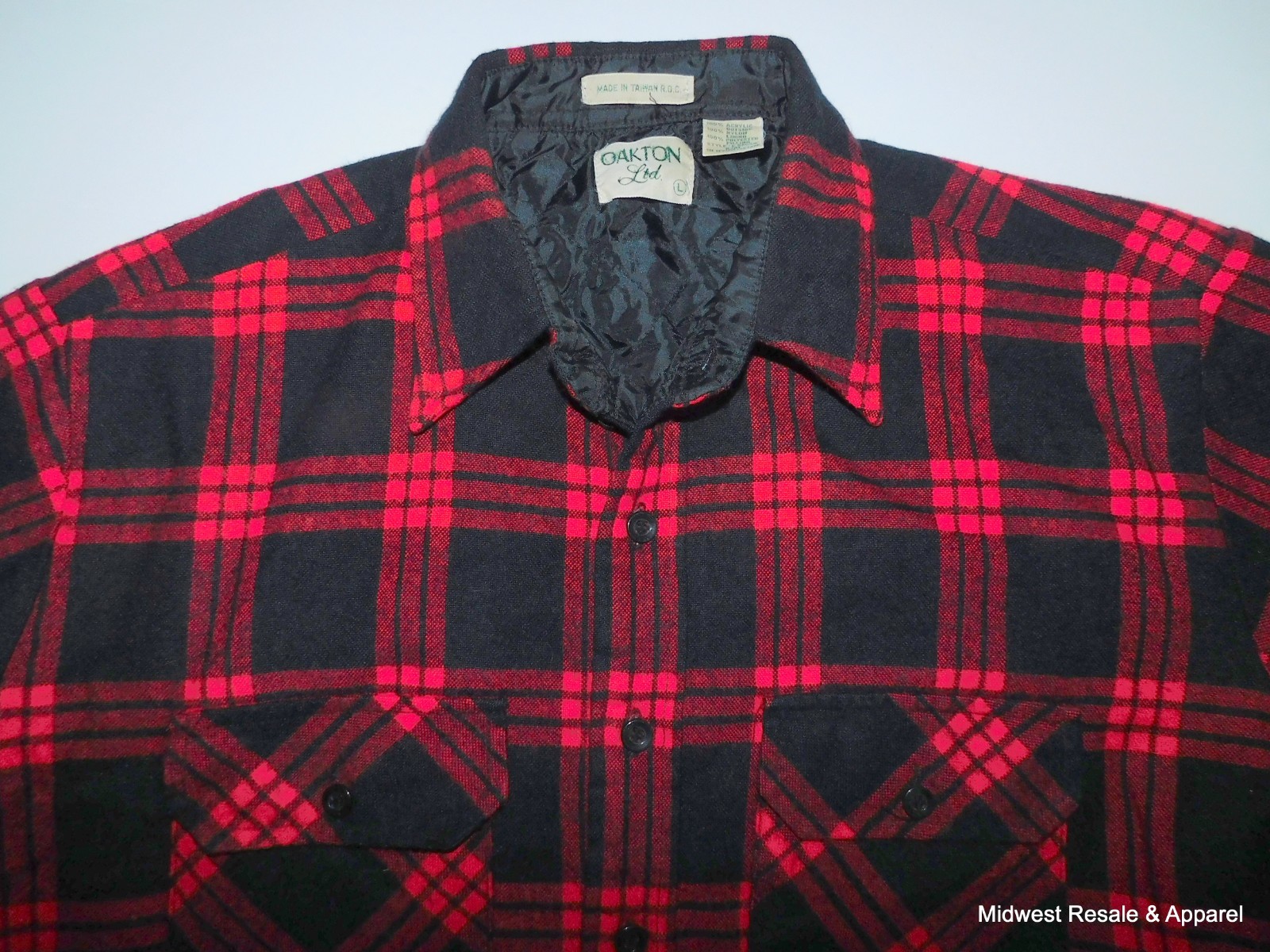 Mens Oakton Quilted Lined Flannel Shacket Red Black Buffalo Plaid Shacket Size L