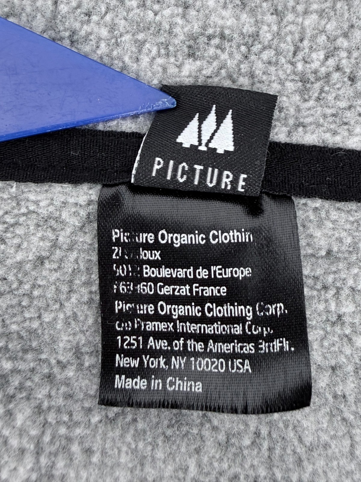 Picture Organic Marco Polartec Hooded Fleece Jacket Mens L Gray Full Zip