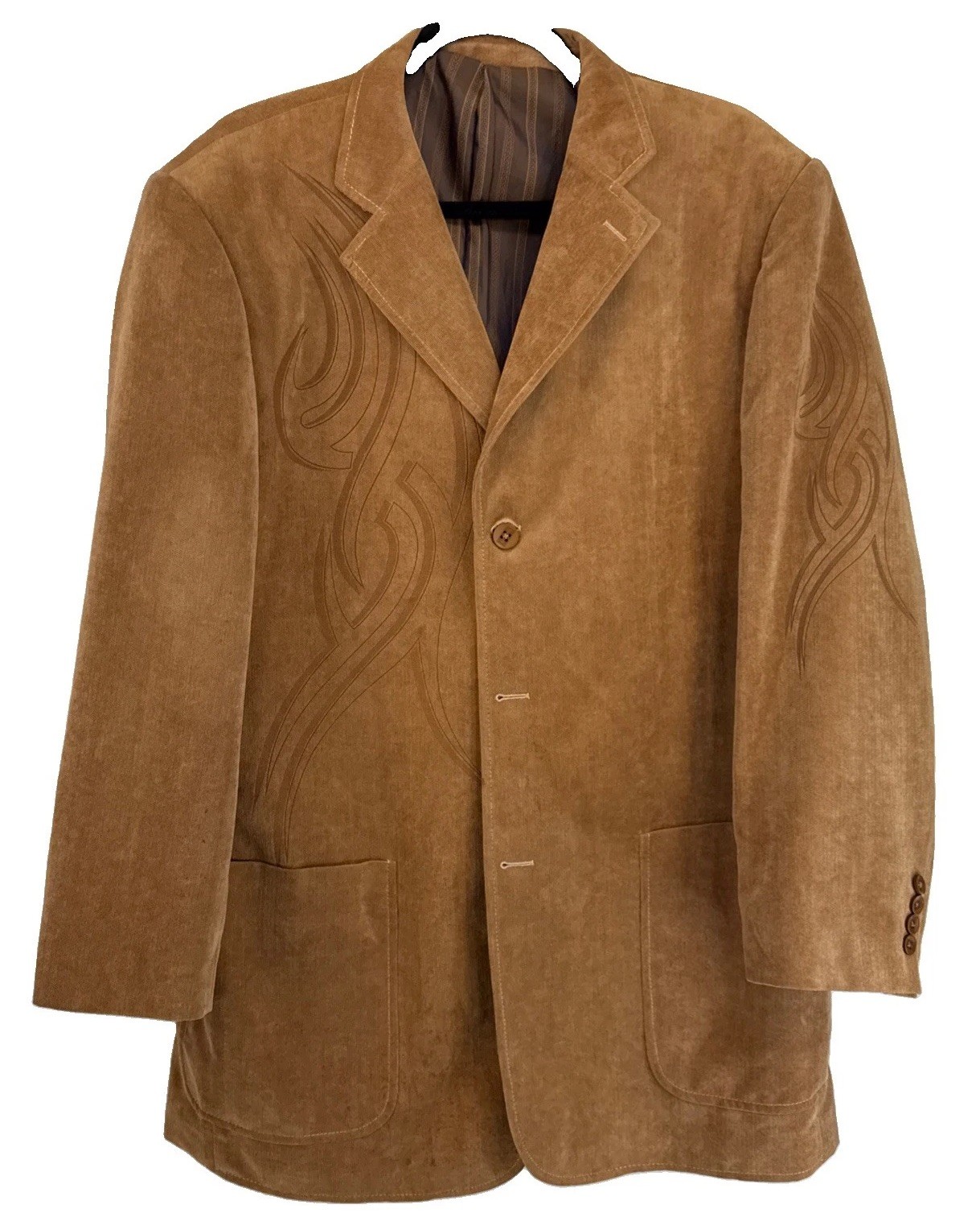 Vintage Venezzi Brown Suede Polyester Brown Blazer XXL