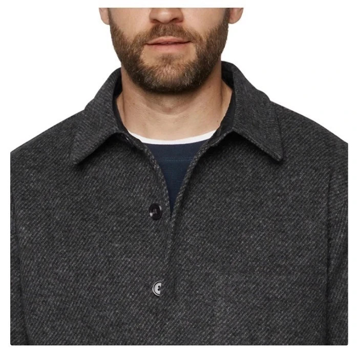 Banana Republic Men’s Regular Fit Lined Warm Cozy Shirt Jacket, Black, Size S
