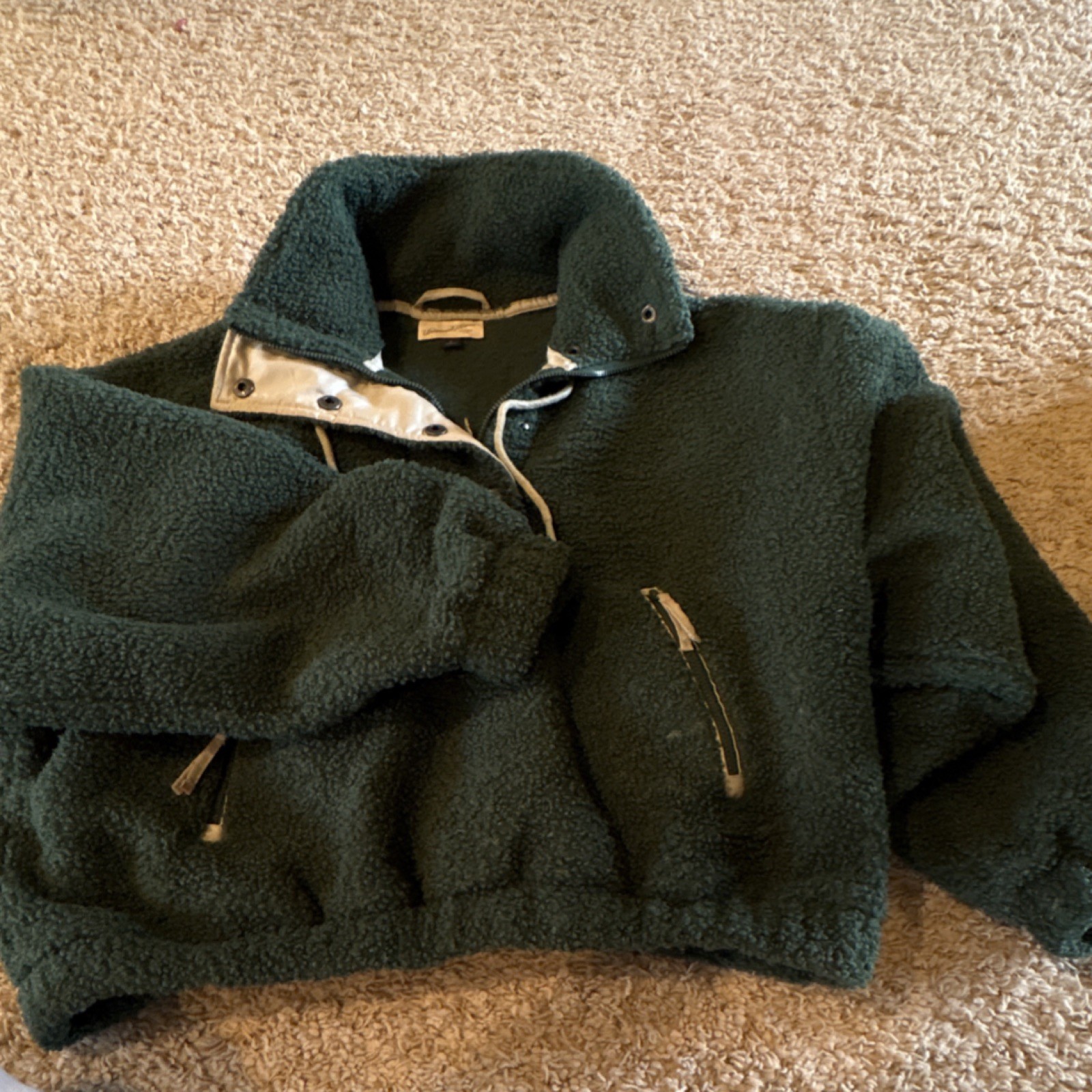 Universal Thread Green Pullover Jacket Teens S Button Zipper Drawstring Pockets