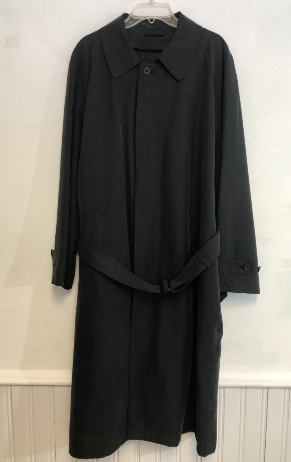 vtg mens Vito Rufolo Long Belted Overcoat Sz 42 Zip Out Wool Liner Uomo Couture