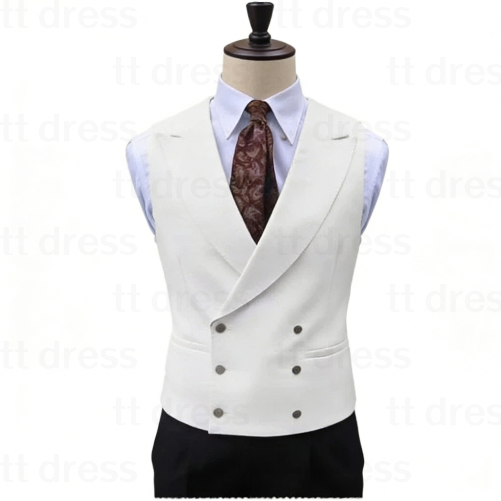 Men’s Suit Vest Wedding Formal Business Waistcoat Double Breasted Vest Custom