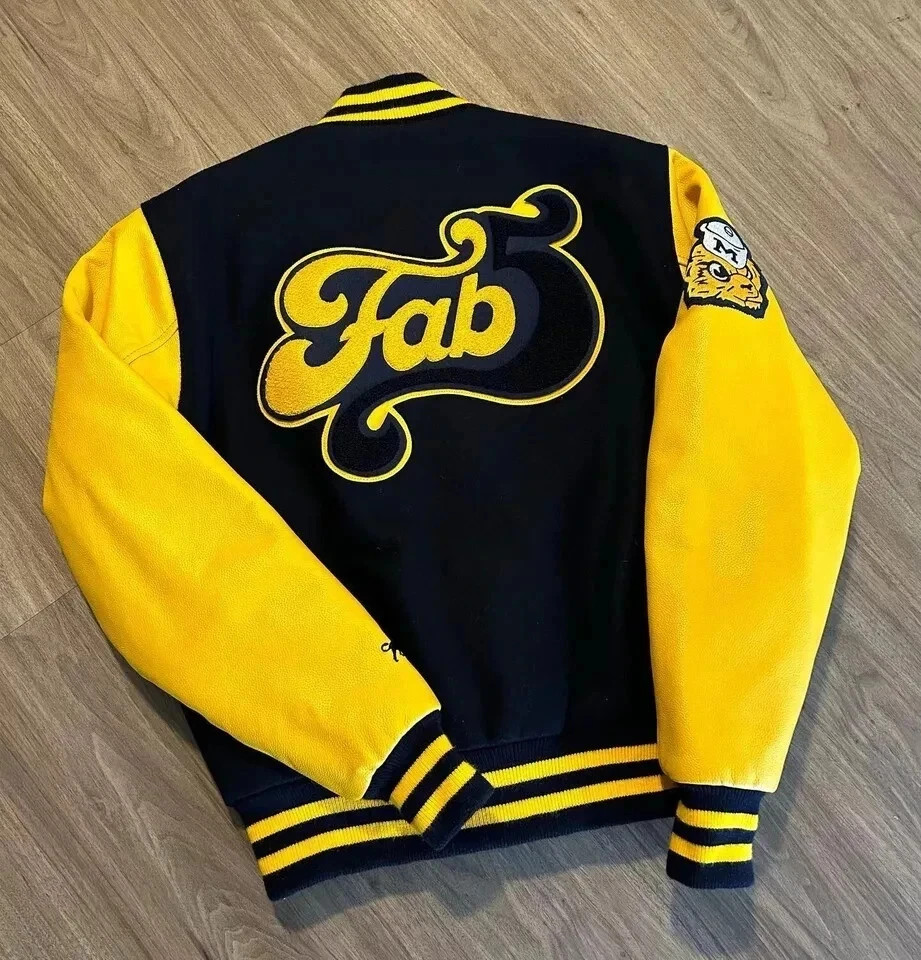 Michigan Wolverines Jacket Vintage FAB 5 University Lettermen Varsity Jacket