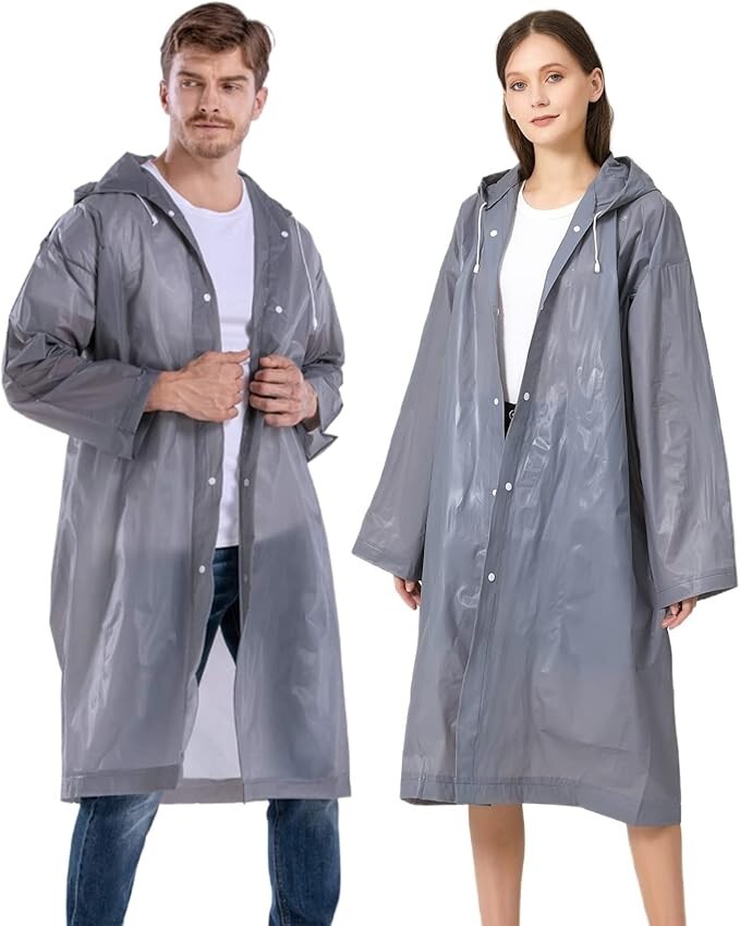 Unisex Adult Waterproof Raincoat Rain Coat Hooded Jacket Poncho Rainwear Camping