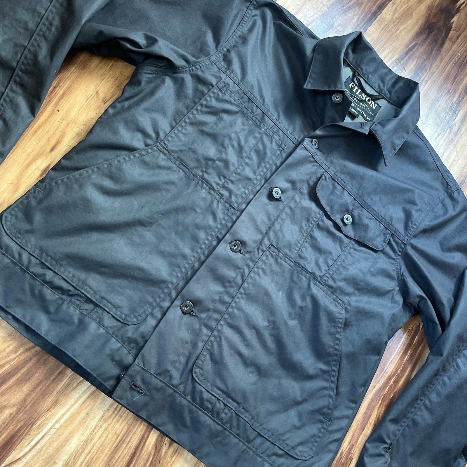 Filson 20100829 Shelter Cloth Short Lined Cruiser | Black L Made in USA NM RARE