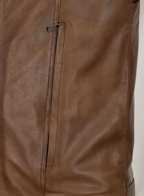 Men’s Brown Vintage Distressed Leather Jacket Lambskin Size S M L XL 2XL 3XL NEW