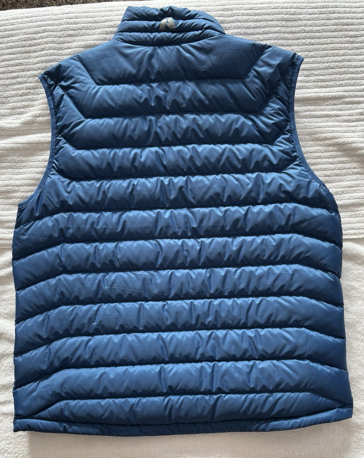 Eddie Bauer StormDown 800 Vest Mens L Blue Quilted Puffer Pockets