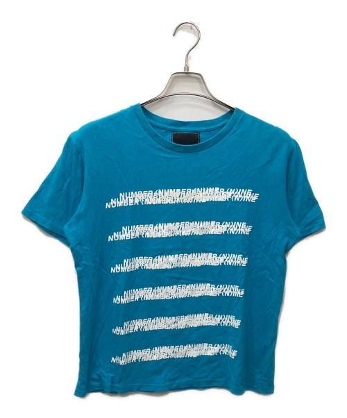 Number (N)ine Logo Print T-Shirt Men L Sky Blue Cotton