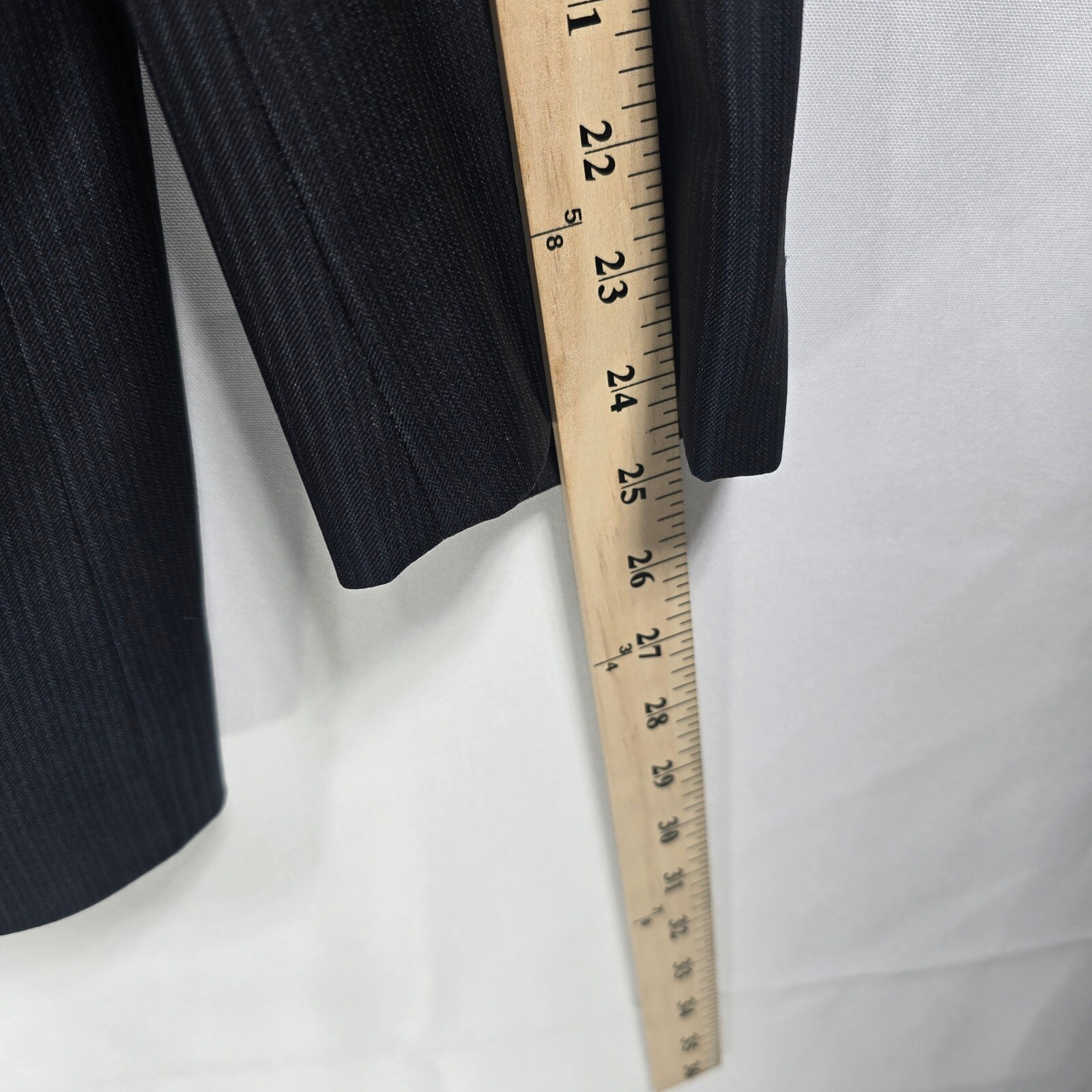 Pronto Uomo Couture Blazer Made in Italy Wool Pinstripe Two Button Men 38R Black