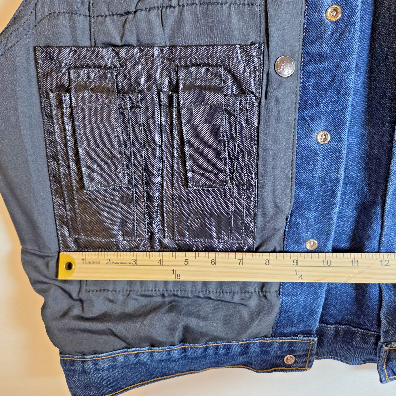 NRA vintage authentic mens LG denim snap vest concealed carry weapon holds ammo