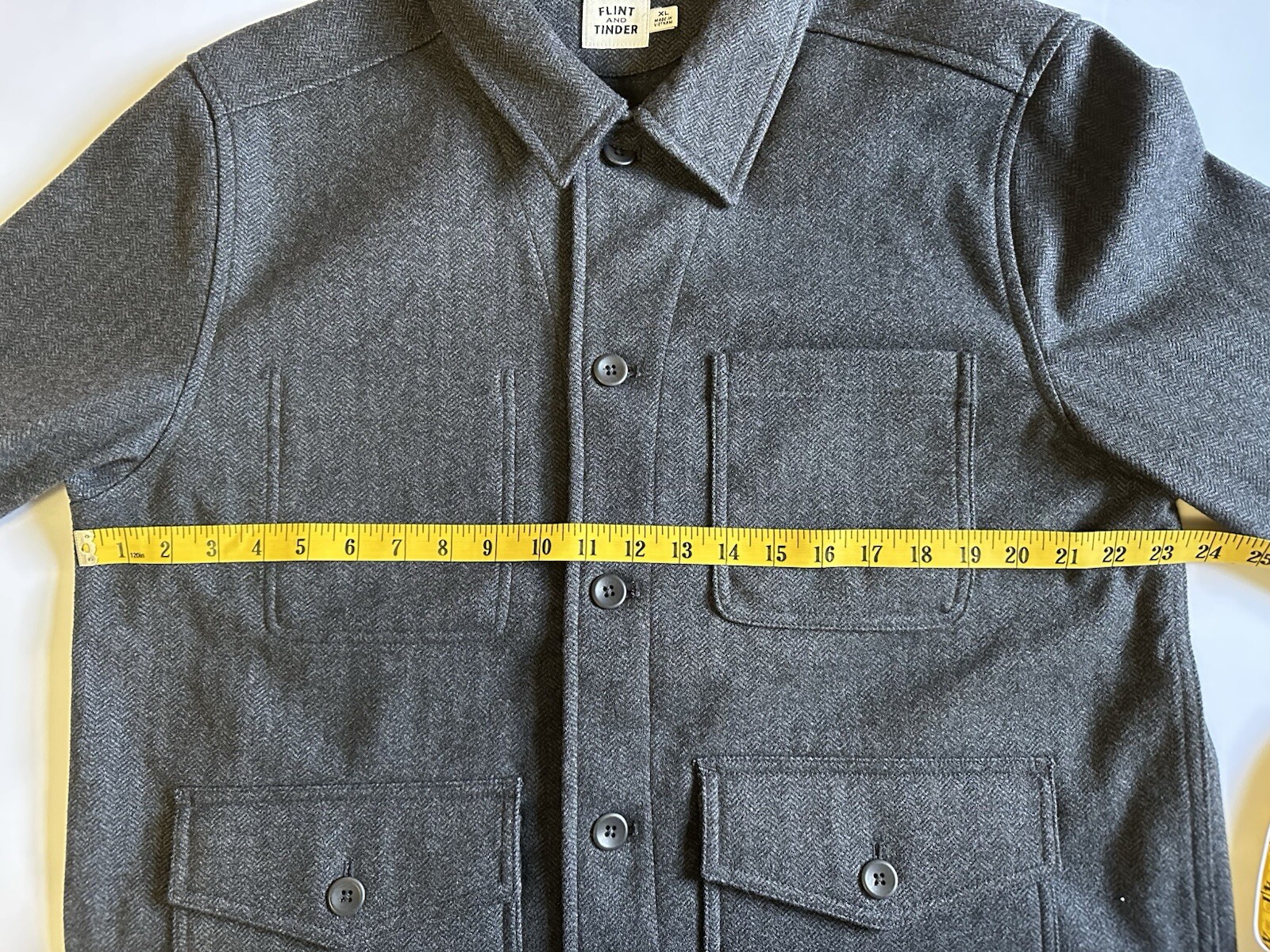 Huckberry Flint and Tinder Size XL Wool Blend Utility Chore Jacket Grey