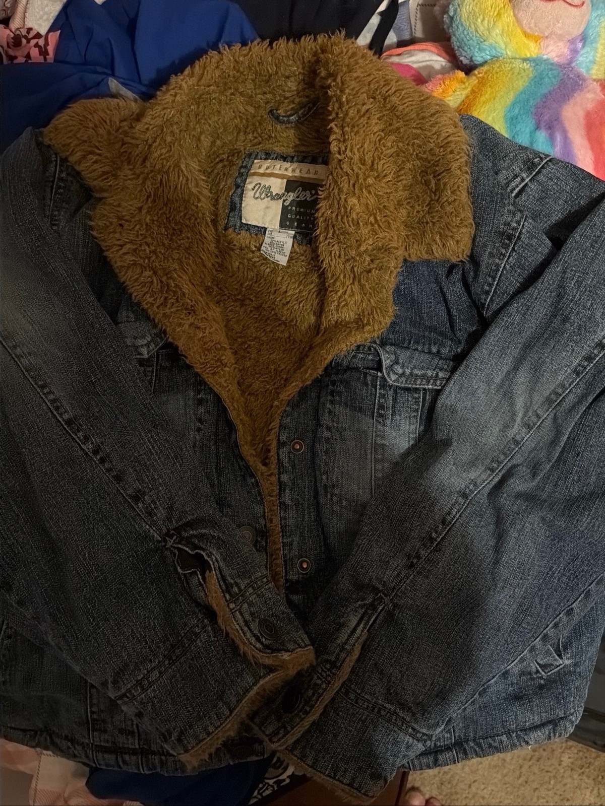 Vintage Wrangler Made in USA Sherpa Fleece Lined Denim Jacket