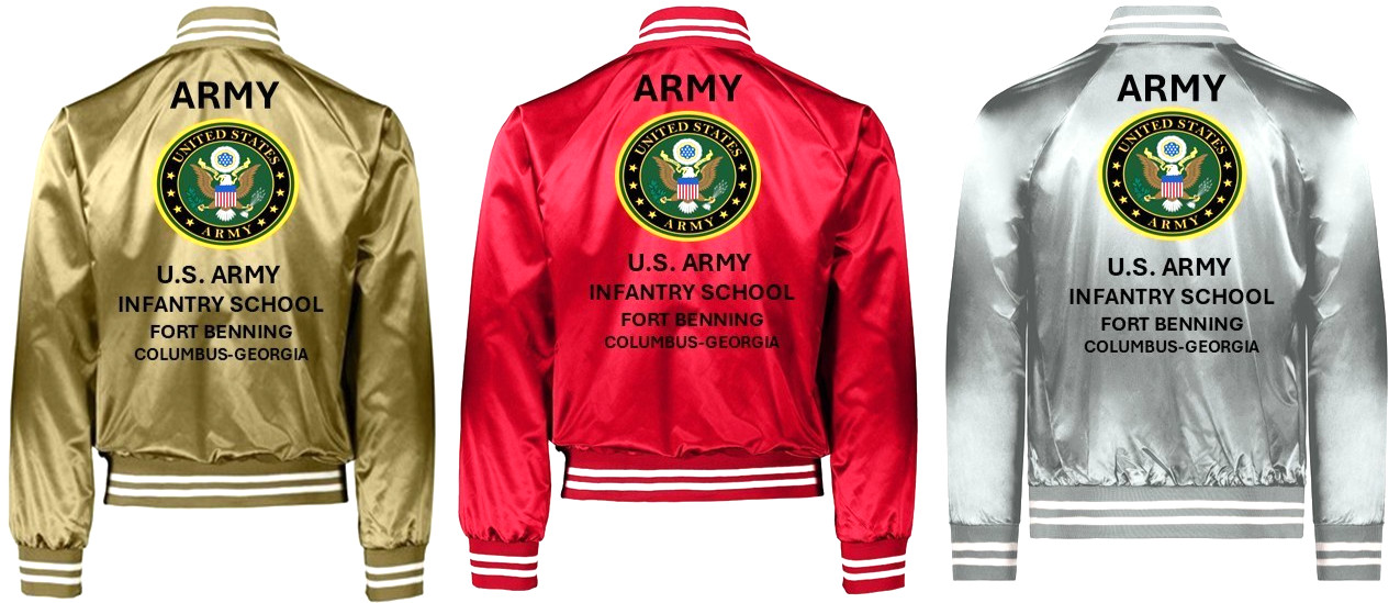 ARMY* US ARMY COMBINED ARMS*FORT LEAVENWORTH *SATIN JACKET*ARMY OFFICIAL LICENSE