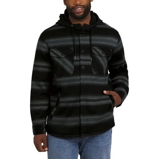 Quiksilver Men’s Hooded Shirt Jacket M, Black New with Tags