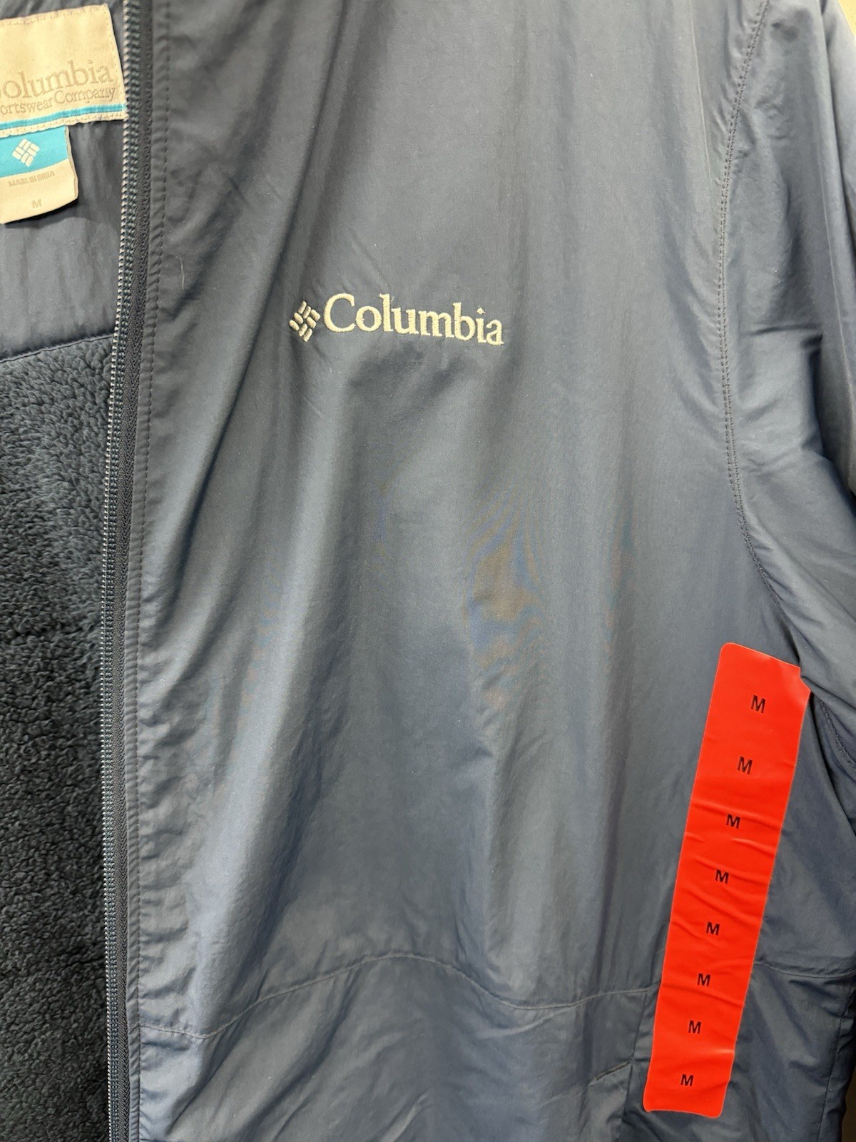 Columbia Jacket Size Medium Mens Blue Softshell Full Zip
