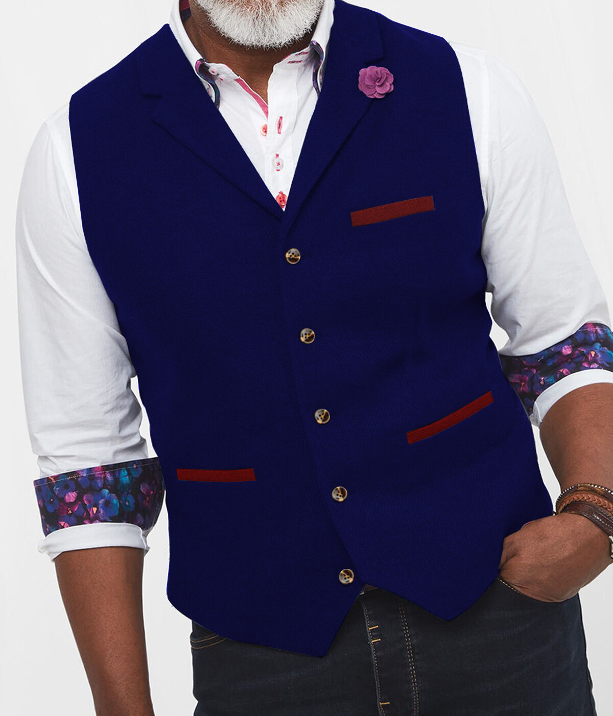 Business Men Herringbone Wool Waistcoat Tweed Vest Wedding Vintage Retro Hunting