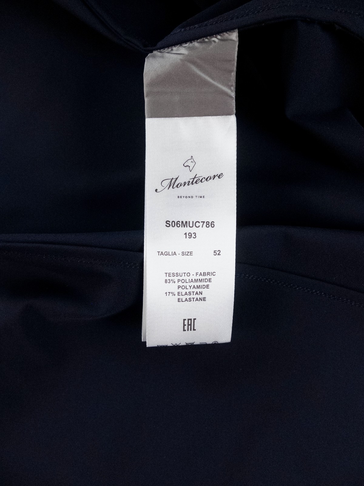(NO CUSTOMS TAX) MONTECORE Italy dark blue nylon coat jacket Size 52 IT / XL