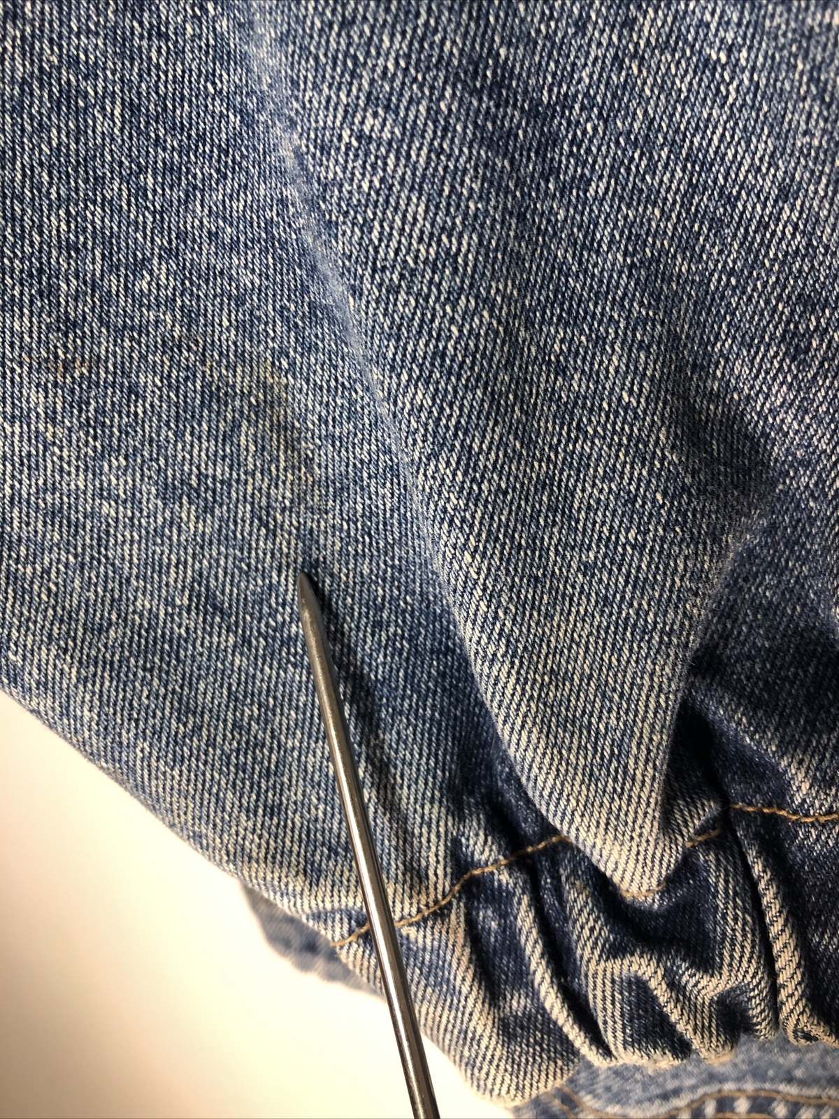 VTG 80s 90s Ocean Pacific Retro Denim Jean Pullover 1/2 Zip Jacket Size L