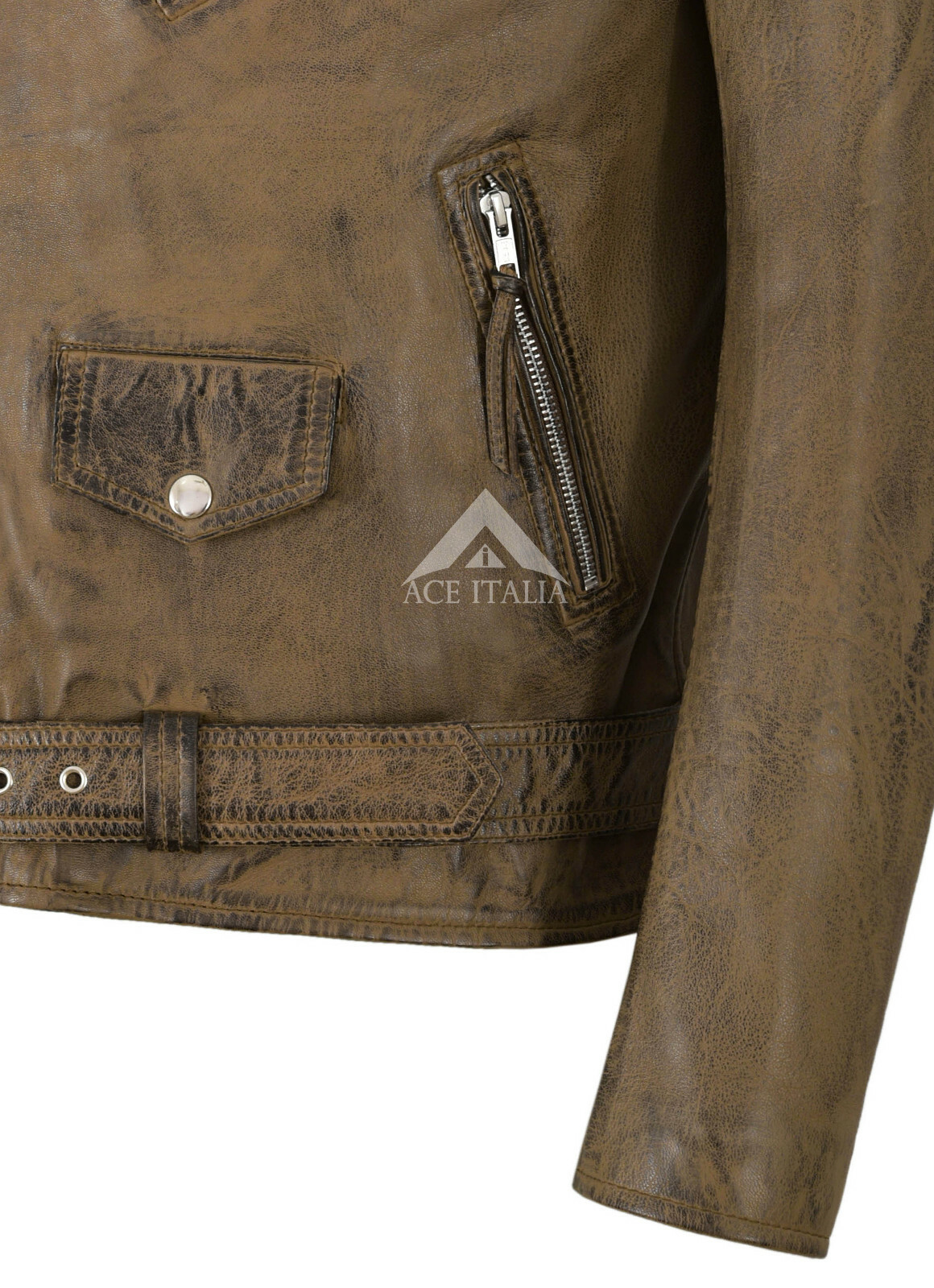 Mens Brando Jacket Vintage Biker Racer Classic Lambskin Jacket SR-MBF