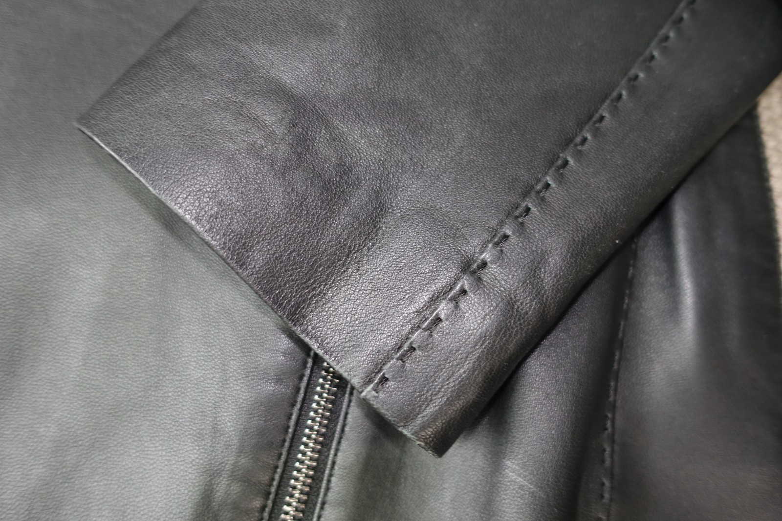 £1950 GIAN LUCA LEATHER LAMBSKIN WOVEN HOODED COAT ITALY 38 48 S ITALY
