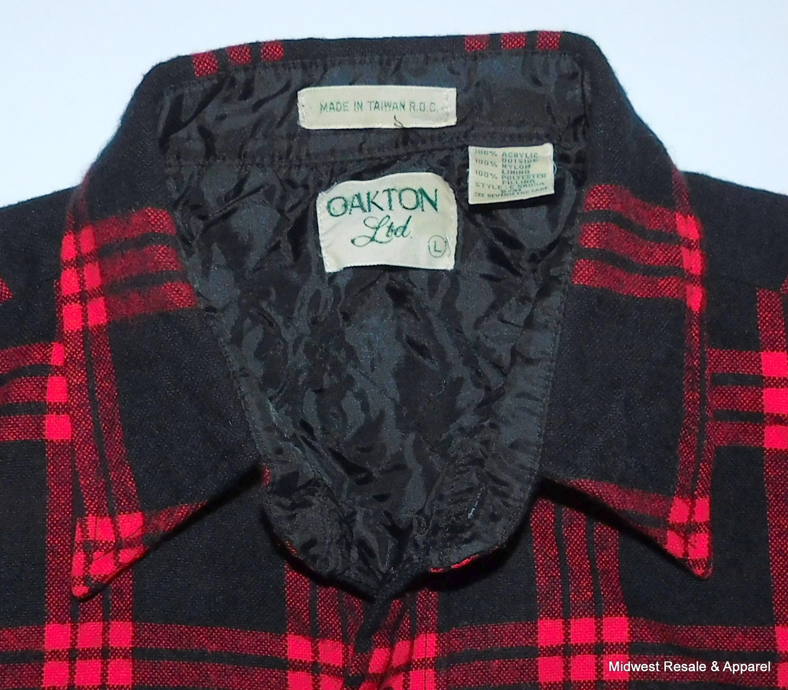 Mens Oakton Quilted Lined Flannel Shacket Red Black Buffalo Plaid Shacket Size L