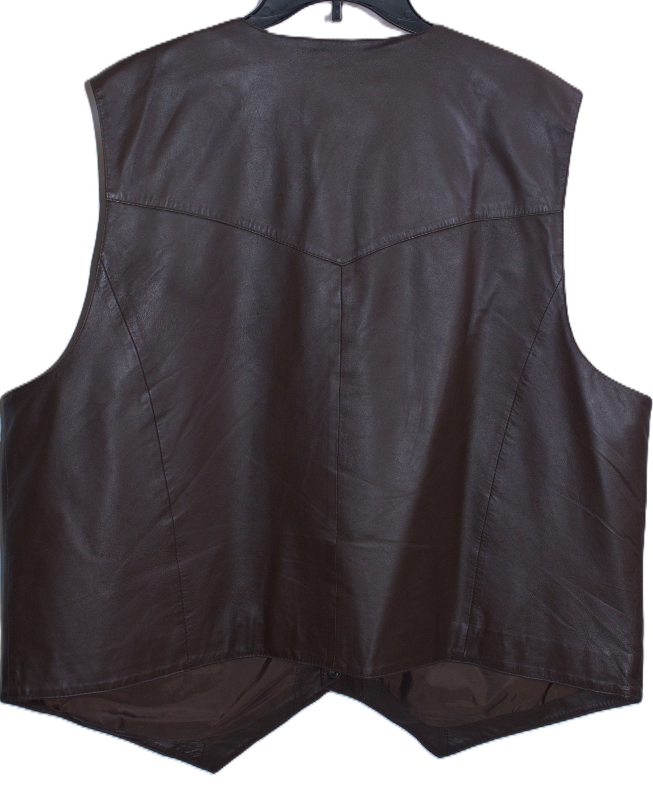 Scully Mens Leather Vest Mens Size 2XL Brown Western Wear Snap Button Pockets