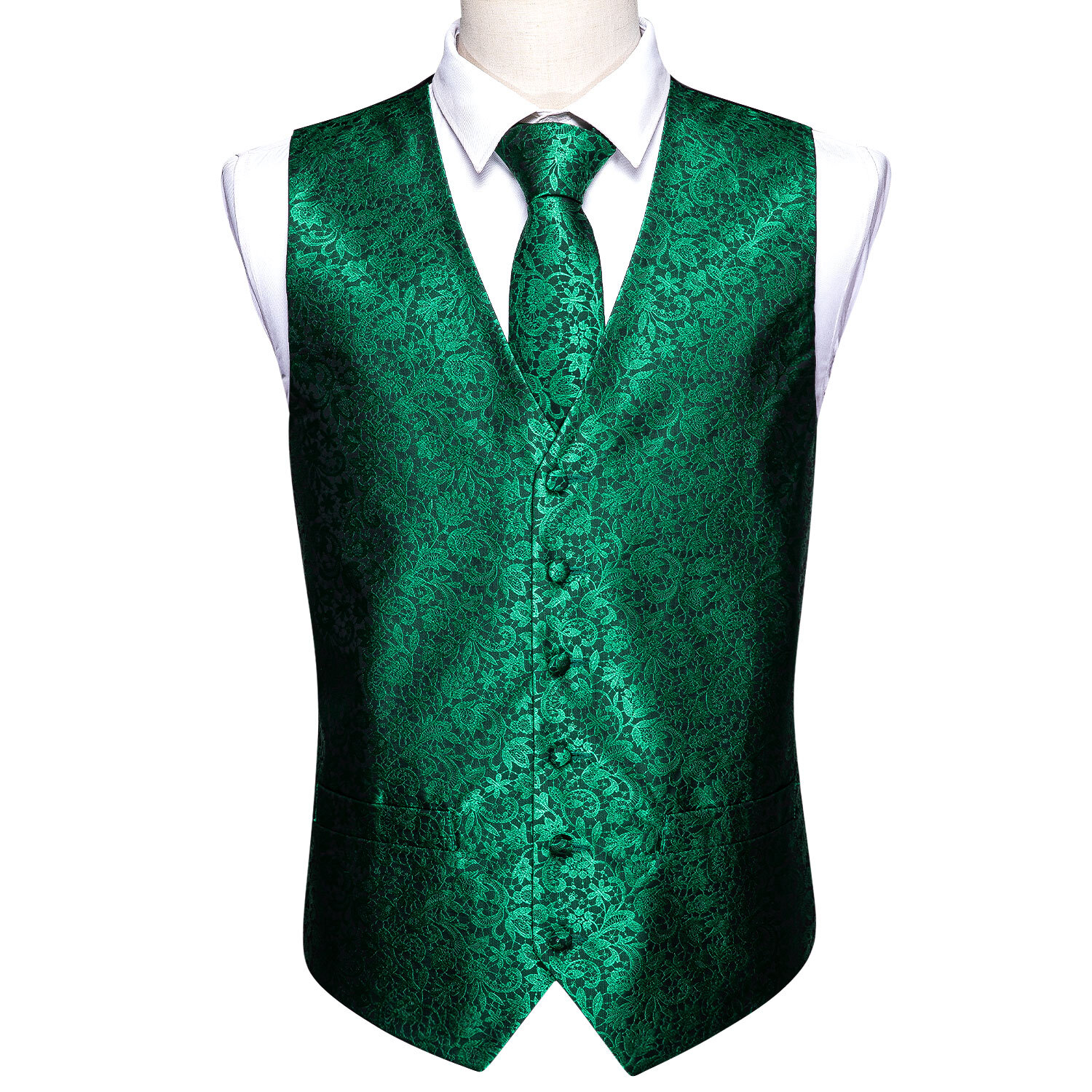 PLUS Size 5XL S Mens Waistcoat Wedding Formal Vest Paisley Floral Solid Gilet