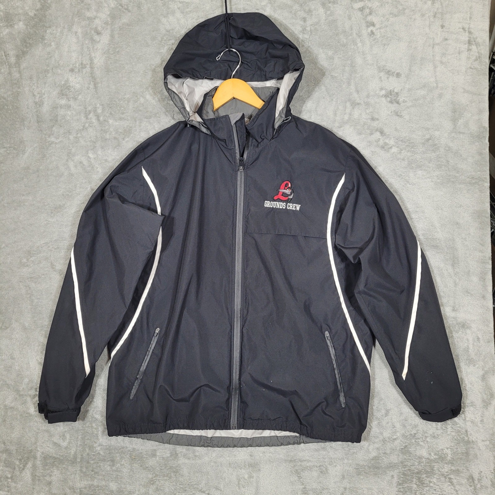 Loons Baseball Jacket Mens Large Black Grounds Crew Hooded MLB Minor League
