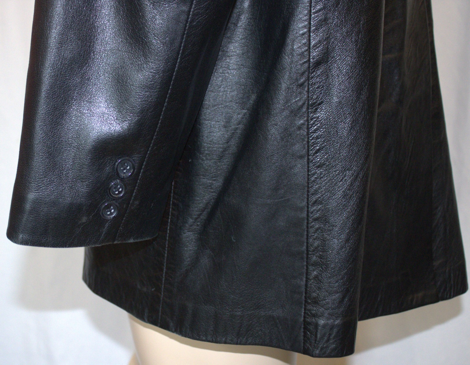 Scully Black Leather Blazer Men’s 46 L Western Yoke Two‑Button Jacket 1990s USA