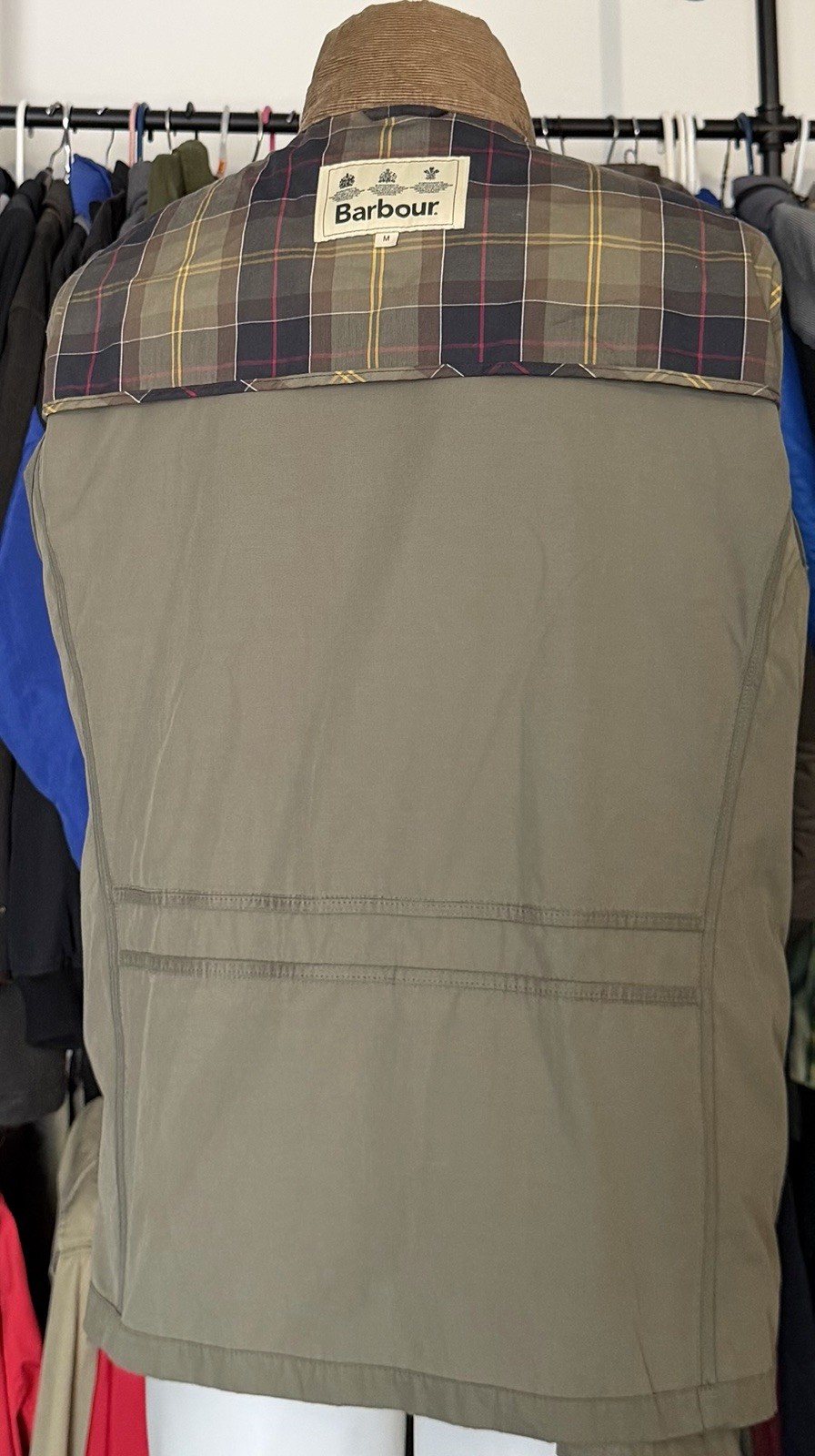 Barbour Sanderling Casual Jacket Men Med Green Corduroy Colla Military MCA0430
