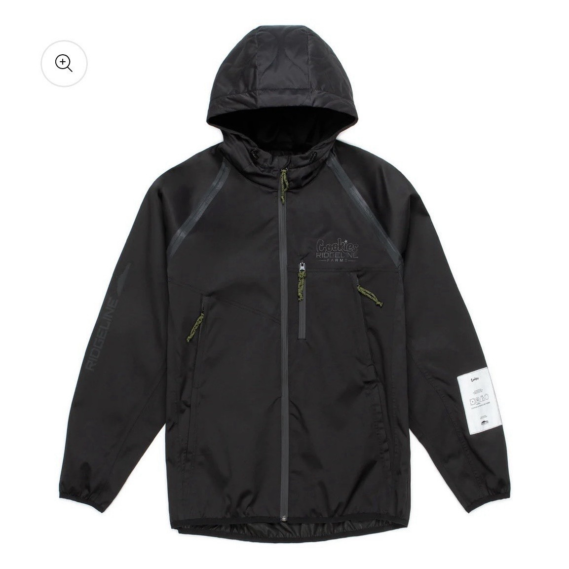 Cookies Black Field Windbreaker Jacket Full-Zip Softshell Jacket Men’s L