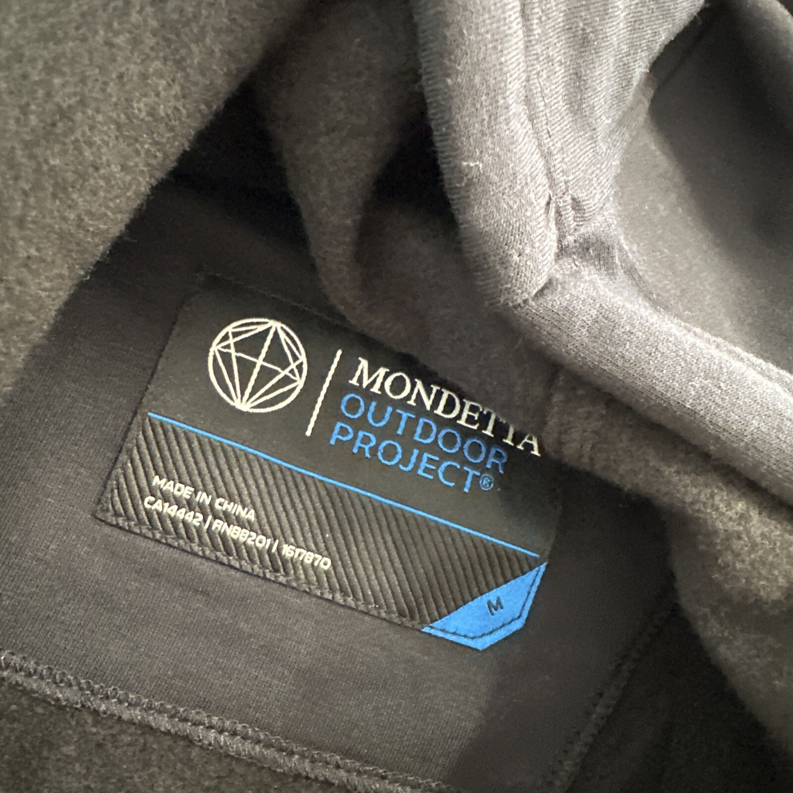 Mondetta Mens Full Zip Hooded jacket Black Medium M Stretch NEW Medium