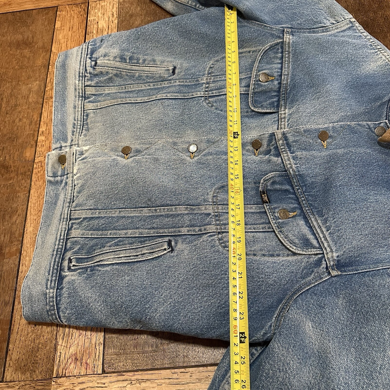 Vintage Lee Riders 70s Denim Corduroy Neck Rare USA Man Jacket 46R