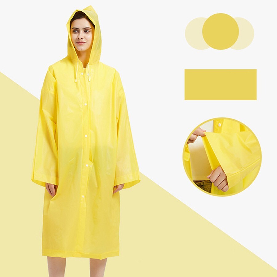 Unisex Adult Waterproof Raincoat Rain Coat Hooded Jacket Poncho Rainwear Camping