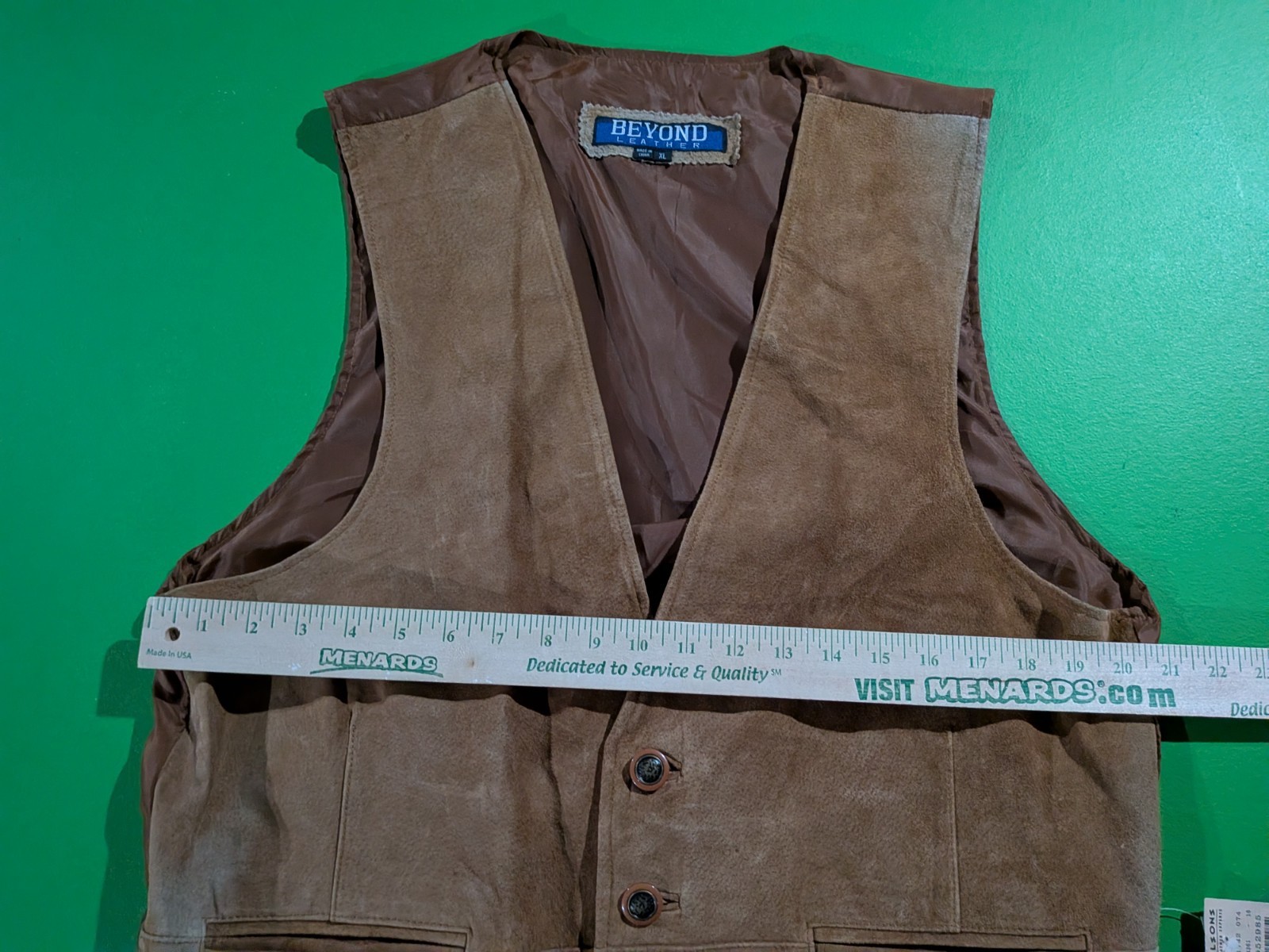 Vintage Beyond Leather Wilson’s Suede Brown Leather Vest Mens XL W/ Tags
