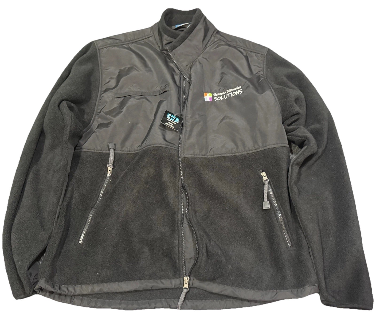 New With Tag Business Information Solutions logo black polyester fleece jacket