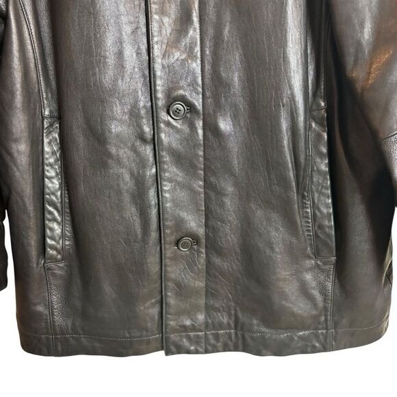 Claiborne Men’s 100% Lambskin Leather Black Jacket Coat Size Large