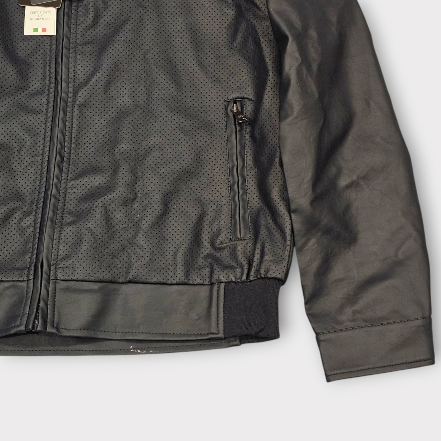 BV Clothing Luxury Italian Leather Jacket Men’s Size Large Matte Black BNWT