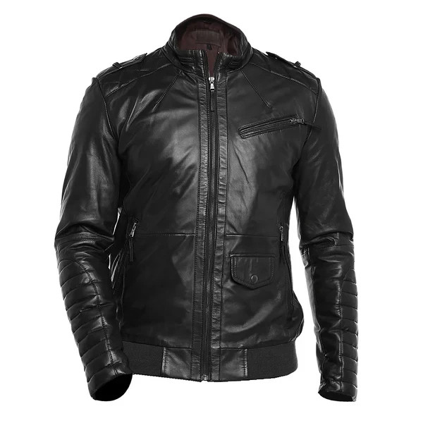 SLIM FIT BLACK LEATHER JACKET