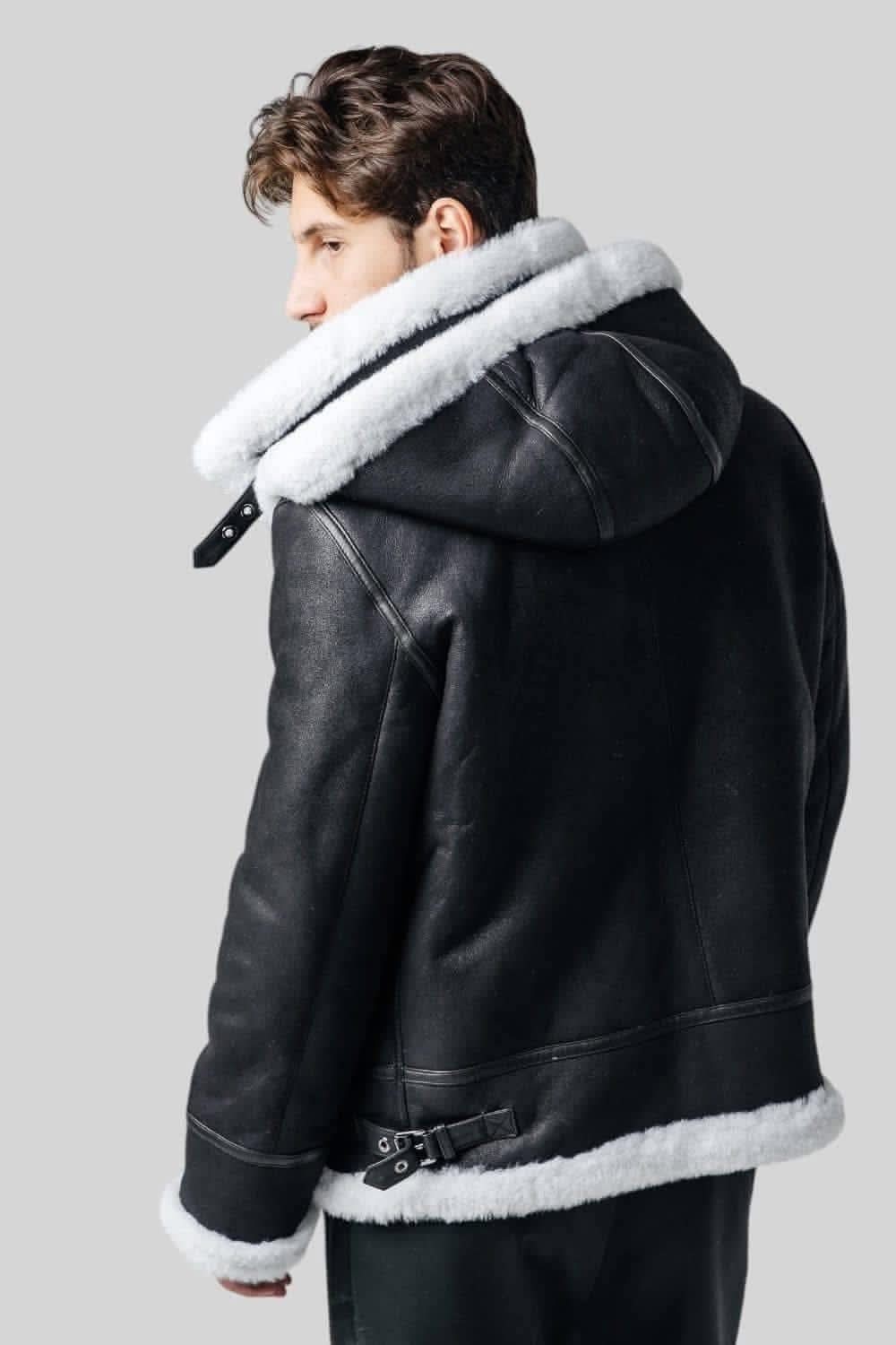 Men’s Genuine Leather Jacket Slim Fit Black Vintage Real Skin Coat