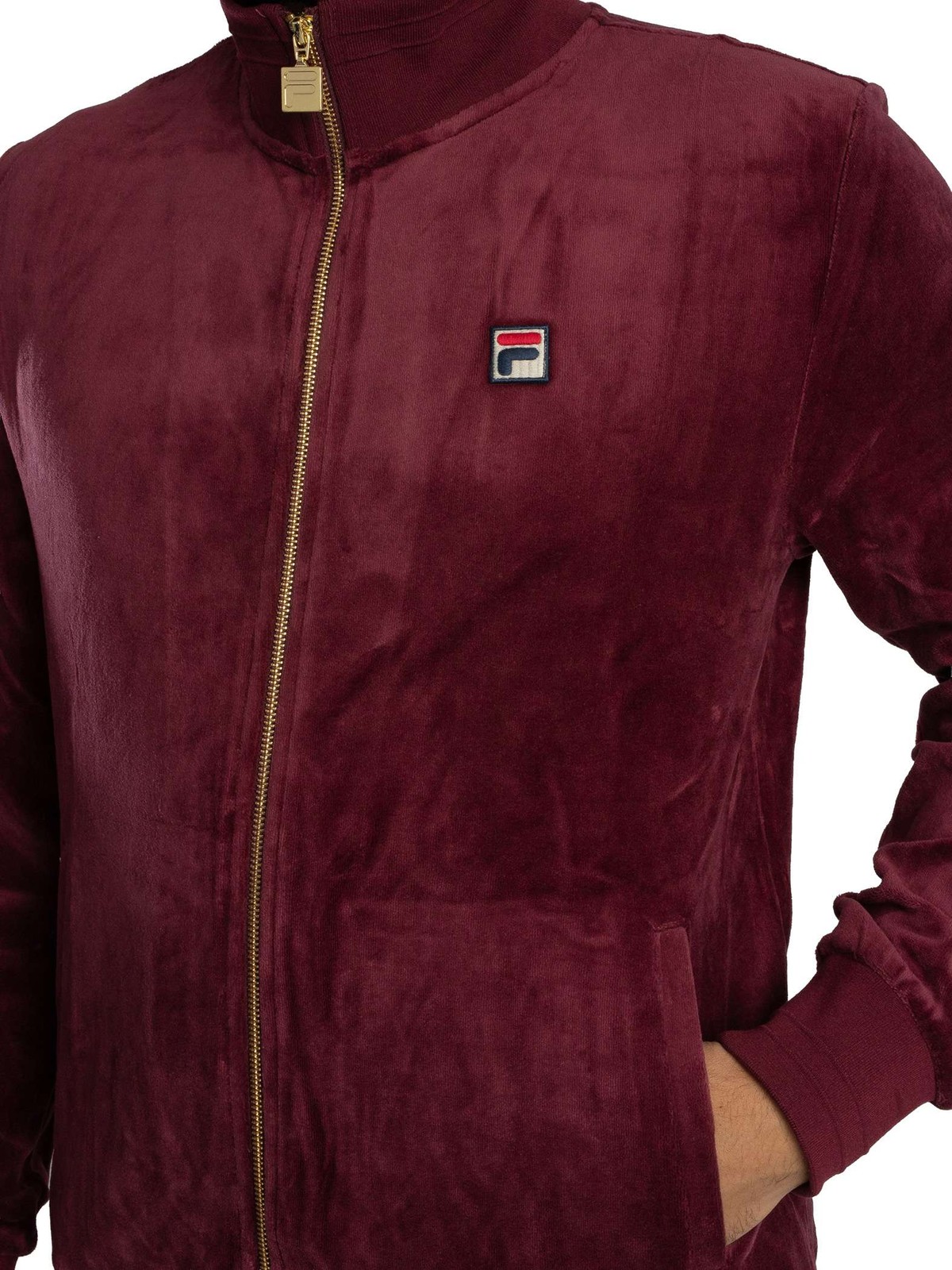 Fila Men’s Nero Velour Track Jacket, Red