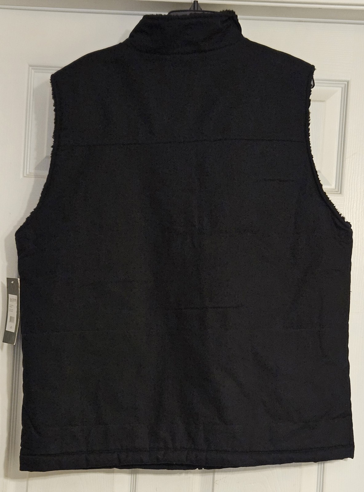 MACHINE Custom Co Black Canvas Sherpa Lined Vest Full Zip Sz LARGE NWT