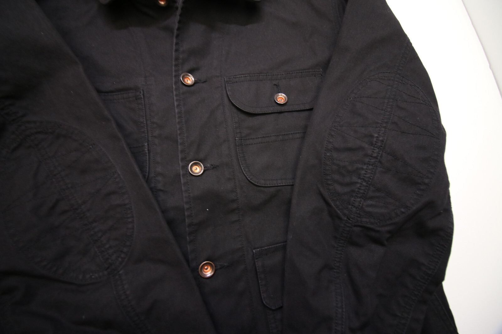 Huckberry Flint & Tinder Jacket Mens M Black British Millerain Button
